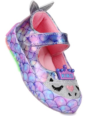 Kiko Kids  Solin Deniz Kızı Işıklı Cırtlı Kız Bebek / Çocuk Babet Ayakkabı