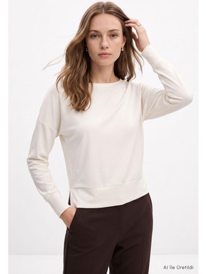 Rays Bisiklet Yaka Sweat 8307A Ekru