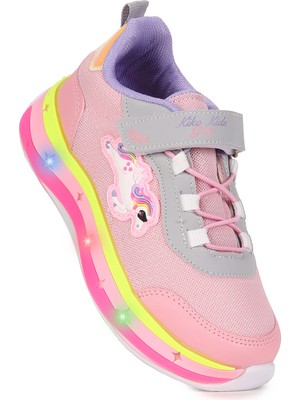 Kiko Kids  Venzo Unicorn Işıklı Cırtlı Kız Çocuk Spor Ayakkabı