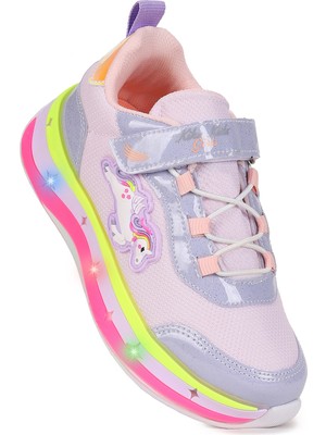Kiko Kids  Venzo Unicorn Işıklı Cırtlı Kız Çocuk Spor Ayakkabı