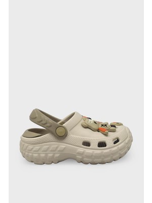 Kanuga Unisex Çocuk Crocsstyle Terlik Ekru MYS960-1