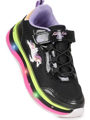 Kiko Kids  Venzo Unicorn Işıklı Cırtlı Kız Çocuk Spor Ayakkabı