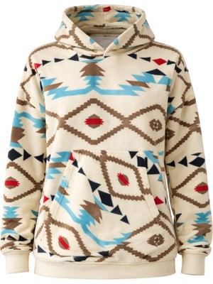 Retrobird Polar Kışlık Oversize Unisex Kapüşonlu Sweatshirt Unisex Fildişi