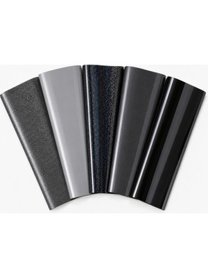 Goldpix Siyah Tekstil Baskı Folyosu 5'li Set 25X30 cm - 5 Farklı Dokulu Isı Transfer Folyosu