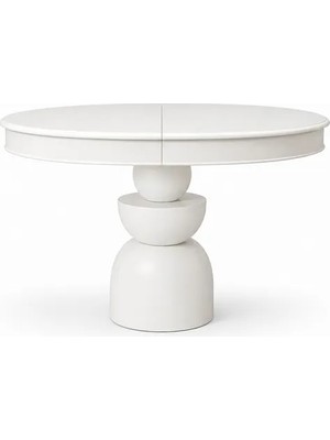 Vivense Boğum Ayaklı Oval Açılır Masa, Beyaz, 80X120 cm