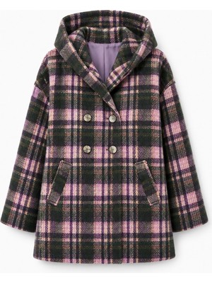 Retrobird Urban Retro Kapüşonlu Oversize Ceket Kaban Kadın Lila