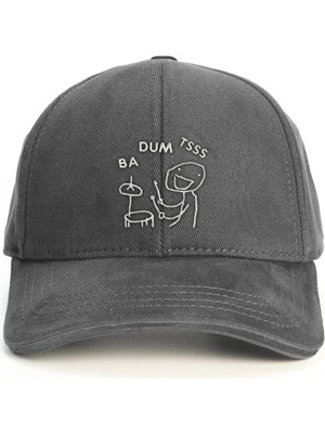 PataCute Ba Dum Tss Baterist Gri Baseball Şapka