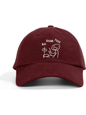 PataCute Ba Dum Tss Baterist Bordo Soft Baseball Şapka