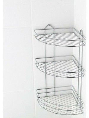 Edora Home Emsa Paslanmaz Krom 3 Katlı Banyo Köşeliği Şampuanlık Köşelik Banyo Rafı Ek-03
