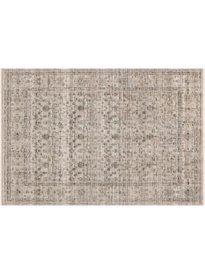 Vivense Pera Halı Vizon Gri Eskitme Çiçek Desenli Modern Halı FMRT06 201X274 cm