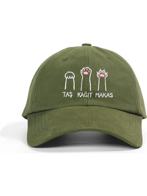 PataCute Taş Kağıt Makas Yeşil Soft Baseball Şapka