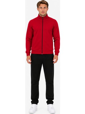Trendhill Erkek Şardonlu Dik Yaka Eşofman Takımı BORDO-211