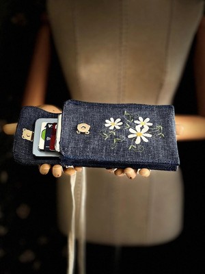 Ggart Handmade Meadov Nakış Işlemeli Keten Telefon Çantası, Telefon Kılıfı V27