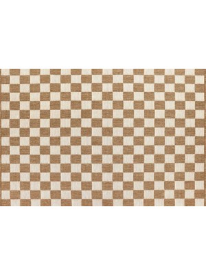 Vivense Pera Halı Kahve ve Beyaz Dama Desenli Sisal Tarzı Halı FM04W 160X210 cm