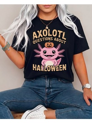 BarsDepo Axolotl Questions About Baskılı Tişört, Premıum Kalite Unisex Çocuk / Yetişkin