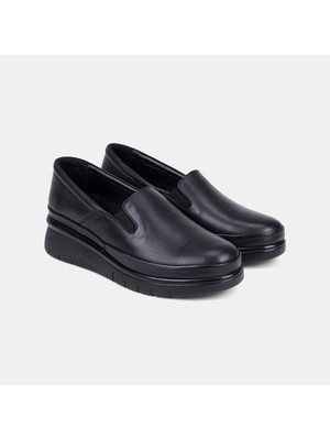 Kadın Siyah Desacomfort Slip-On Deri Günlük Ayakkabı