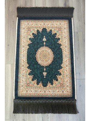 İhvan Online Mini Alın Seccadesi Kaymaz Taban Desenli Cep Tipi Seyahat Namaz Seccadesi - Petrol Yeşili