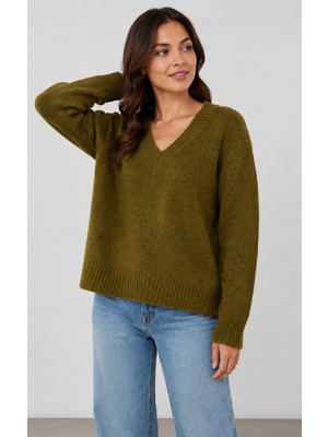 Aure Store Basic Oversize V Yaka Triko Kazak