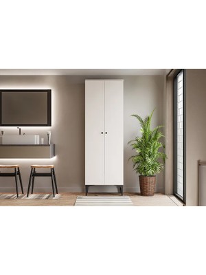 Vivense Çetmen Comfort Flex 2 Kapaklı Çok Amaçlı Dolap Beyaz