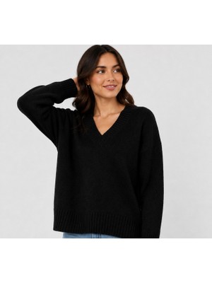 Aure Store Basic Oversize V Yaka Triko Kazak