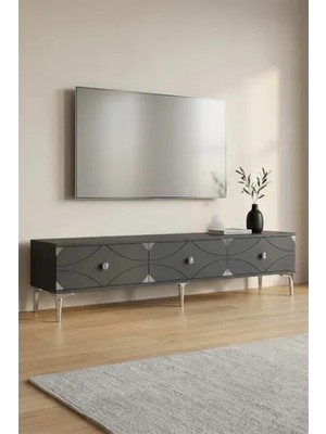 Vivense Alfa Tv Sehpası Antrasit Silver 180 cm TSA1897AS