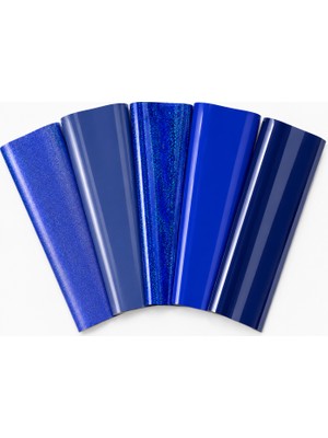 Goldpix Lacivert Tekstil Baskı Folyosu 5'li Set 25X30 cm - 5 Farklı Dokulu Isı Transfer Folyosu