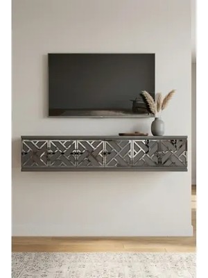 Vivense Arex Duvara Montaj Tv Sehpası Antrasit Silver 120 cm TDA1238AS