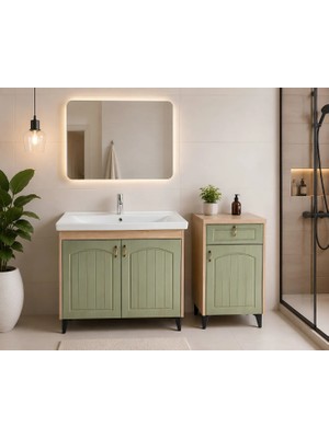 Akademik Mimarlık Elite 100 Cm Banyo Dolabı + Çekmeceli Yarım Boy Dolap