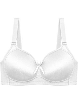 Cottonhill Bra - Elvia | Beyaz Büyük Beden Parlak Balensiz Straplez Minimizer Kadın Sütyen