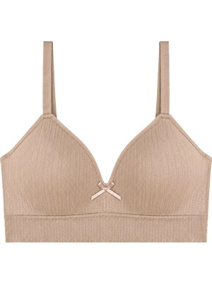 Cottonhill Bra - Mirel | Ten Büyük Beden Bambu Desenli Balensiz Minimizer Kadın Sütyen
