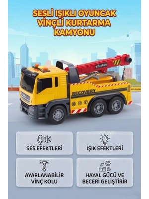 Farbu Oyuncak 1:12 Sürtmeli Sesli Işıklı Oyuncak Vinç