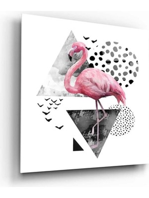 Marsilyan Flamingo Modern Dekoratif Cam Duvar Tablosu | Duvar Sanatı | Seri I3Z7MI
