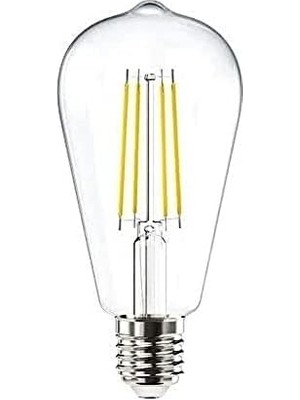 Sefa Ticaret E27 Filaman Lamba ST64, Sarı Işık 4W 470LM 2700K Clear