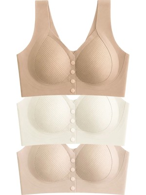Cottonhill Seamless Bra - Neriva | Lazer Kesim Önden Düğmeli Minimizer Kadın Sütyen 3'lü Paket-2