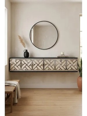 Vivense Arex Dresuar Antre Hol Rafı Antrasit Traverten Silver 120 cm DA1238ATS