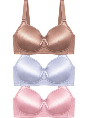 Cottonhill Bra - Elvia | Büyük Beden Parlak Balensiz Straplez Minimizer Kadın Sütyen 3'lü Paket