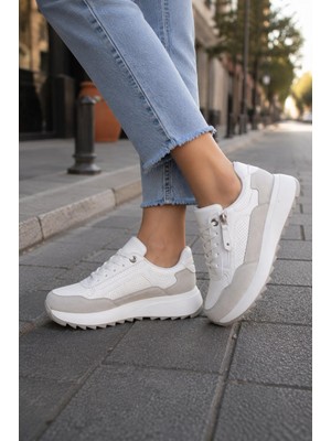 ModaOnn Kadın Sneakers Spor Ayakkabı Günlük Rahat Şık Modern Kalın Tabanlı Casual Ayakkabı