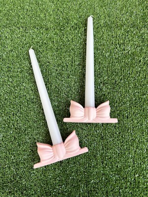 Sefa Ticaret Pinterest Tasarımı 2 Adet Pürüzsüz Fiyonk Şamdan (Pembe)