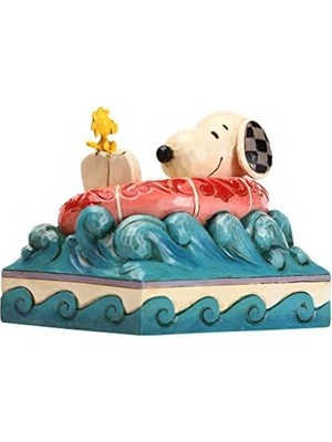 Sefa Ticaret Peanuts By Jim Shore Snoopy And Woodstock In Floatie Heykelcik, 10 Cm, Çok Renkli