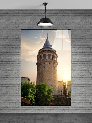 Marsilyan Galata Kulesi Istanbul Cam Tablo | Şık Modern Duvar Dekorasyonu | Seri Bbkuau