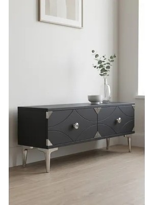 Vivense Alfa Tv Sehpası Antrasit Silver 120 cm TSA1297AS
