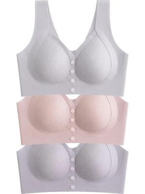 Cottonhill Seamless Bra - Neriva | Lazer Kesim Önden Düğmeli Minimizer Kadın Sütyen 3'lü Paket
