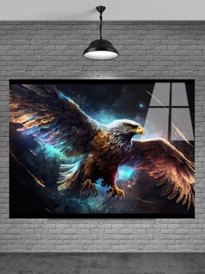 Marsilyan 3D Kartal Cam Tablo | Şık Modern Duvar Dekorasyonu | Seri 5pkjxr