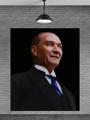 Marsilyan Mustafa Kemal Atatürk Dekoratif Cam Duvar Tablosu | Modern Salon Dekoru | Seri Zpjscg