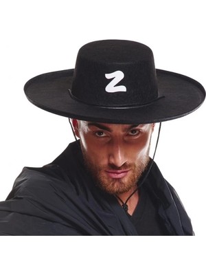Magicool Z Logolu Yetişkin Boy Bağcıklı Zorro Şapkası