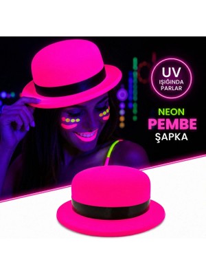Magicool Neon Pembe Uv Parti Şapkası Plastik