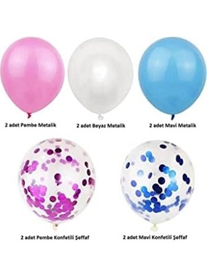 Sefa Ticaret Cinsiyet Partisi Girl Boy Mavi Pembe Konfetili Balon Demeti