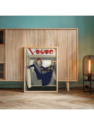 Pegziz Vogue Magazine Cover Tablosu | Art Deco Moda Illüstrasyonu Çerçeveli Sanat Poster Duvar Dekoru