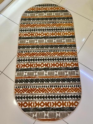 Jakar Turuncu Desenli Oval Yolluk/paspas 75X150CM