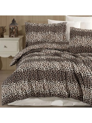Lief Home Çift Kişilik Leopar Desen Nevresim Takımı 200X220 | 4 Yastık Kılıfı | Lastikli Çarşaflı 180X200+25